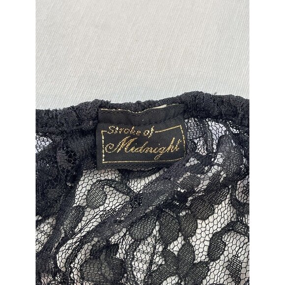 Vintage 80s Red Chiffon Lace Empire Waist Chemise S/M Stroke Of Midnight - Picture 8 of 12